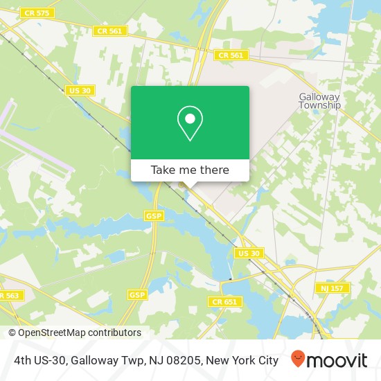 Mapa de 4th US-30, Galloway Twp, NJ 08205