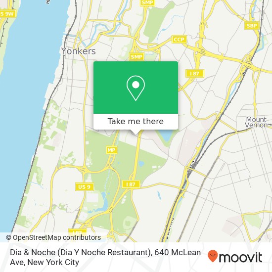 Mapa de Dia & Noche (Dia Y Noche Restaurant), 640 McLean Ave