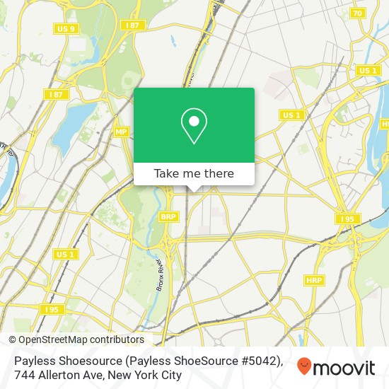 Mapa de Payless Shoesource (Payless ShoeSource #5042), 744 Allerton Ave