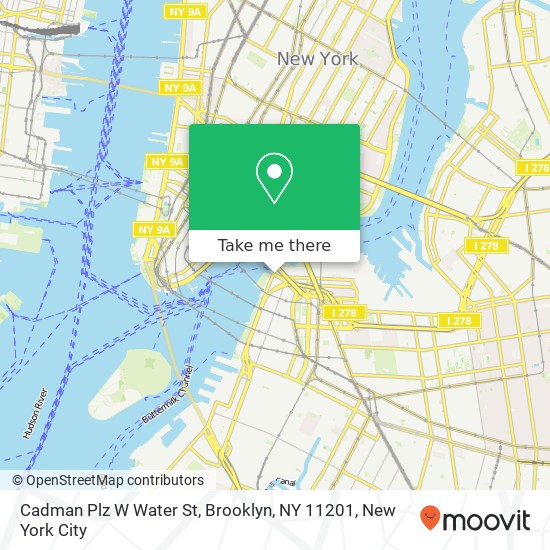 Mapa de Cadman Plz W Water St, Brooklyn, NY 11201