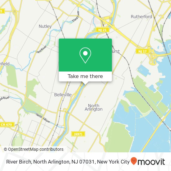 Mapa de River Birch, North Arlington, NJ 07031