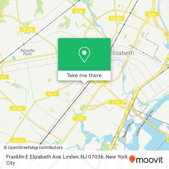 Franklin E Elizabeth Ave, Linden, NJ 07036 map
