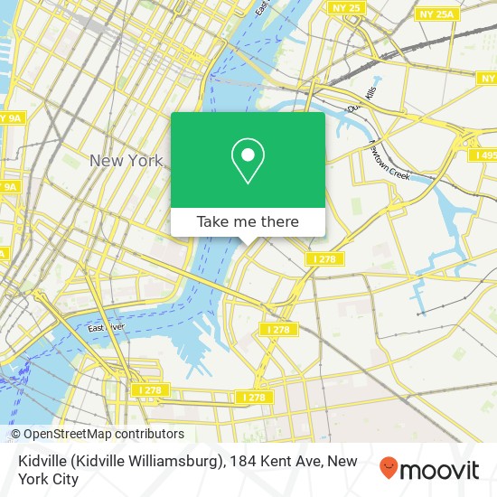 Kidville (Kidville Williamsburg), 184 Kent Ave map