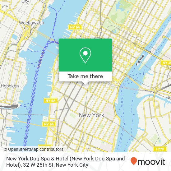 Mapa de New York Dog Spa & Hotel (New York Dog Spa and Hotel), 32 W 25th St