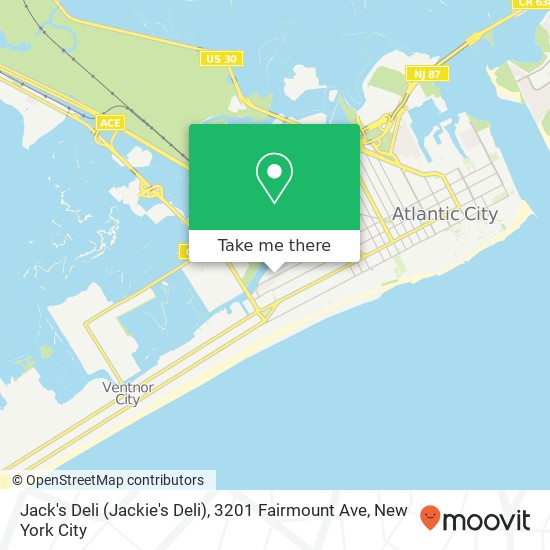 Mapa de Jack's Deli (Jackie's Deli), 3201 Fairmount Ave