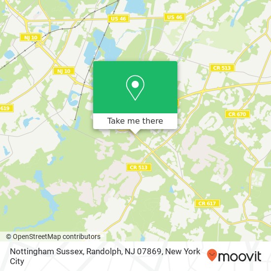 Mapa de Nottingham Sussex, Randolph, NJ 07869