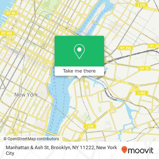 Mapa de Manhattan & Ash St, Brooklyn, NY 11222