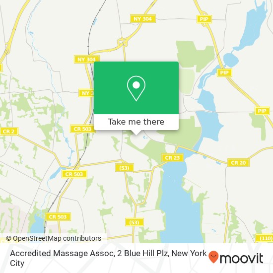 Mapa de Accredited Massage Assoc, 2 Blue Hill Plz