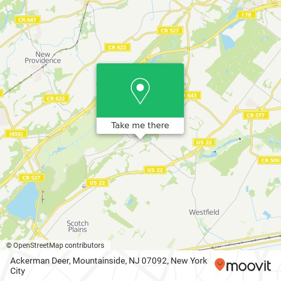 Mapa de Ackerman Deer, Mountainside, NJ 07092