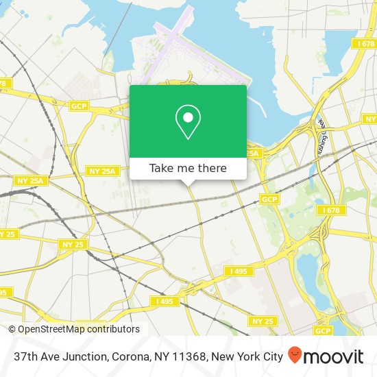 37th Ave Junction, Corona, NY 11368 map