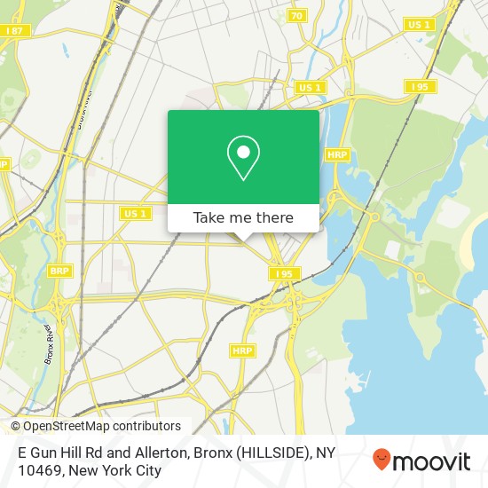 E Gun Hill Rd and Allerton, Bronx (HILLSIDE), NY 10469 map