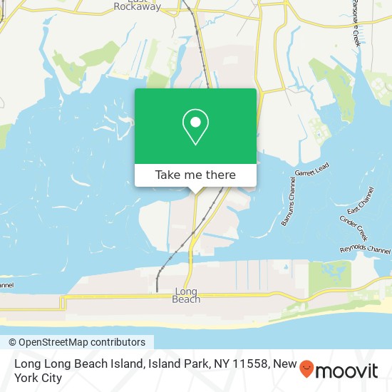 Mapa de Long Long Beach Island, Island Park, NY 11558