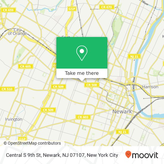 Central S 9th St, Newark, NJ 07107 map
