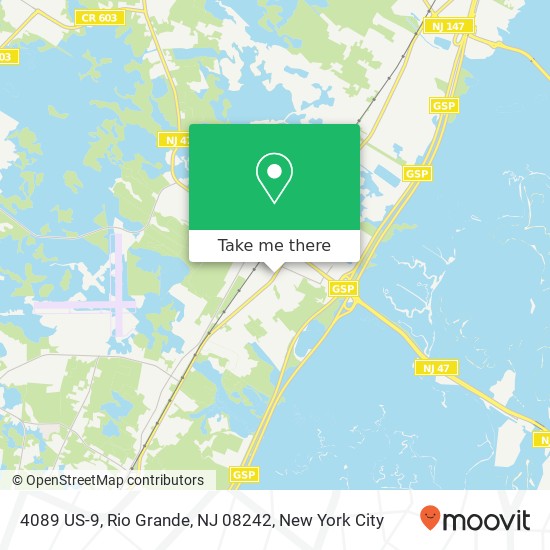 Mapa de 4089 US-9, Rio Grande, NJ 08242