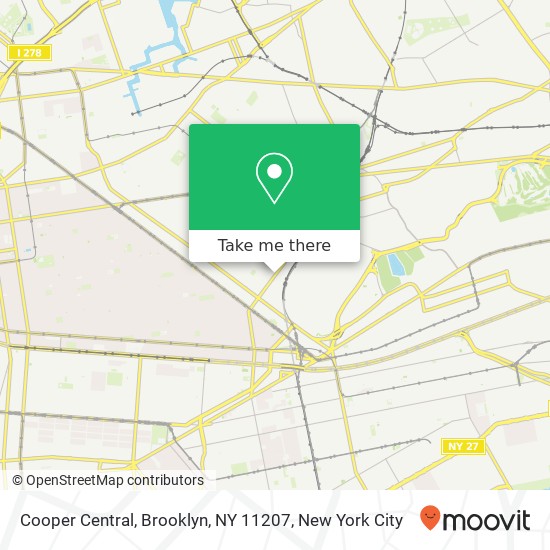 Mapa de Cooper Central, Brooklyn, NY 11207