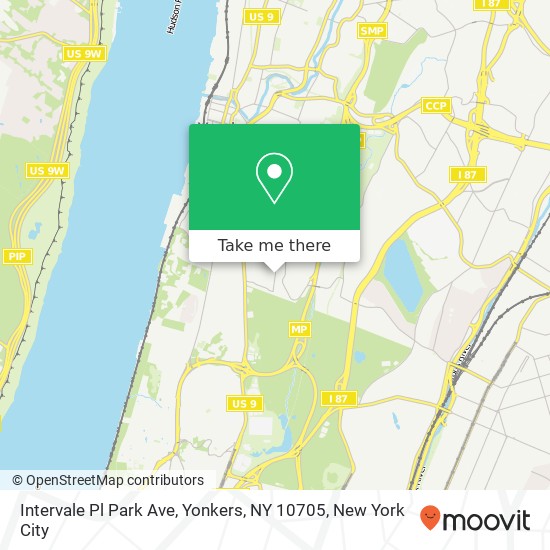 Mapa de Intervale Pl Park Ave, Yonkers, NY 10705