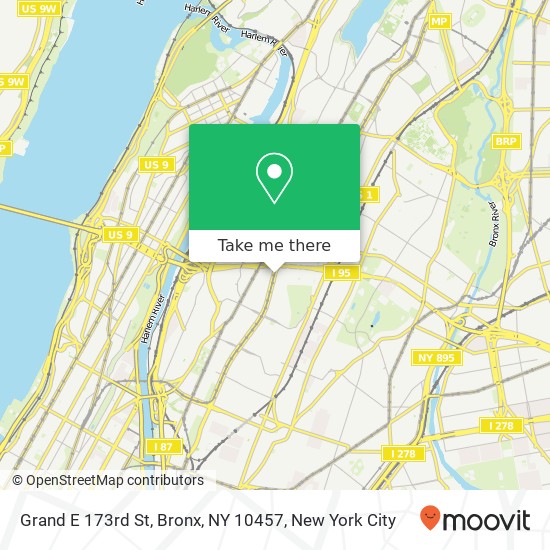 Mapa de Grand E 173rd St, Bronx, NY 10457