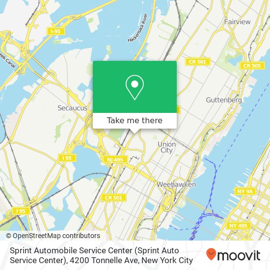 Mapa de Sprint Automobile Service Center (Sprint Auto Service Center), 4200 Tonnelle Ave