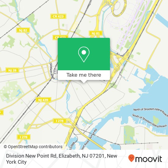 Mapa de Division New Point Rd, Elizabeth, NJ 07201