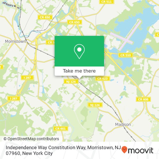 Independence Way Constitution Way, Morristown, NJ 07960 map