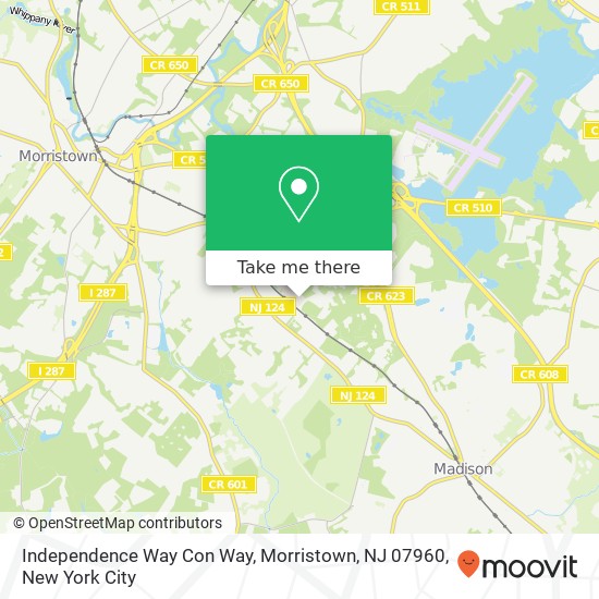 Independence Way Con Way, Morristown, NJ 07960 map