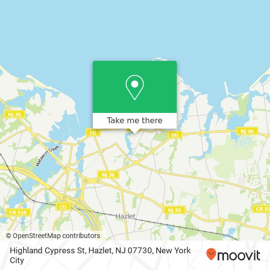 Mapa de Highland Cypress St, Hazlet, NJ 07730