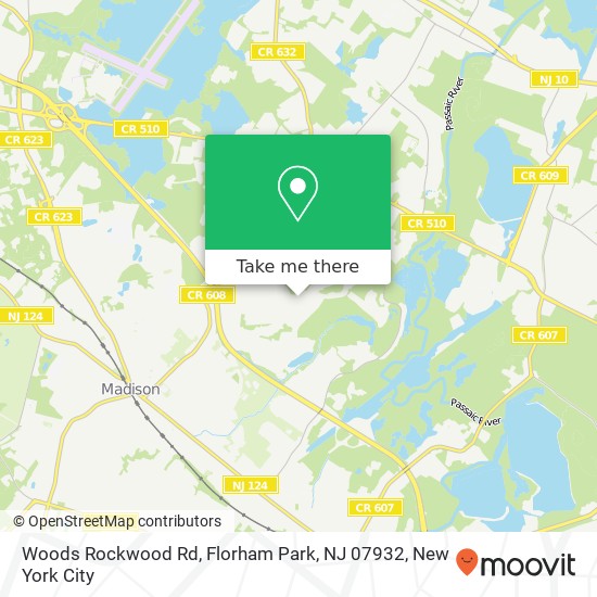 Mapa de Woods Rockwood Rd, Florham Park, NJ 07932