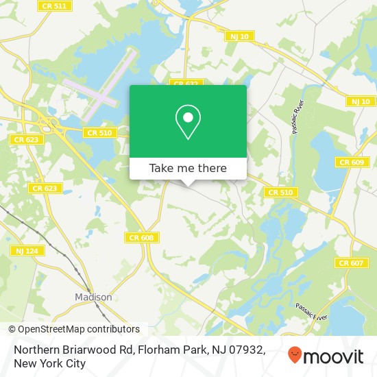 Mapa de Northern Briarwood Rd, Florham Park, NJ 07932