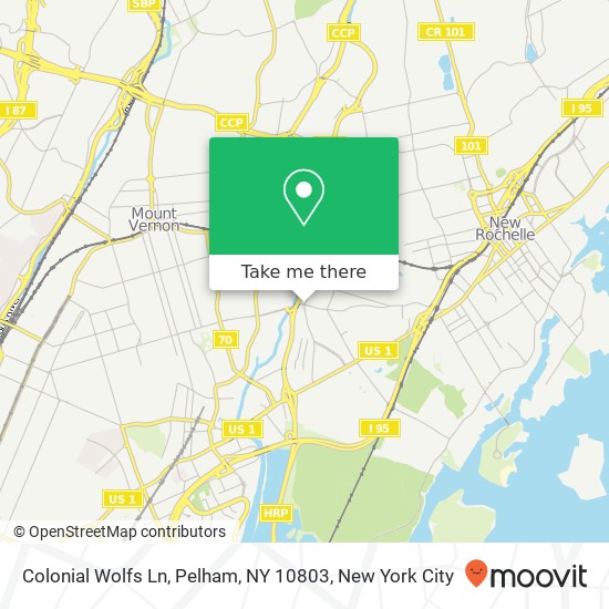 Mapa de Colonial Wolfs Ln, Pelham, NY 10803