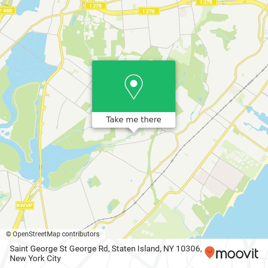 Mapa de Saint George St George Rd, Staten Island, NY 10306