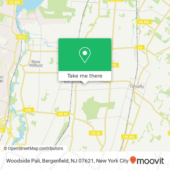 Mapa de Woodside Pali, Bergenfield, NJ 07621
