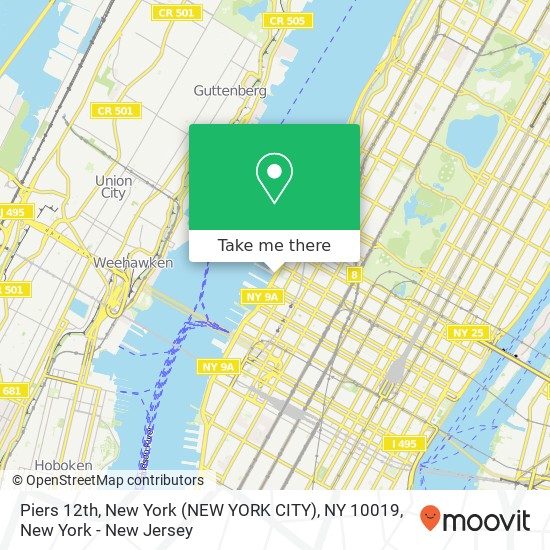 Mapa de Piers 12th, New York (NEW YORK CITY), NY 10019