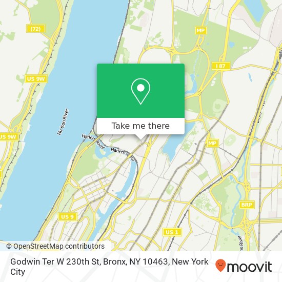 Godwin Ter W 230th St, Bronx, NY 10463 map
