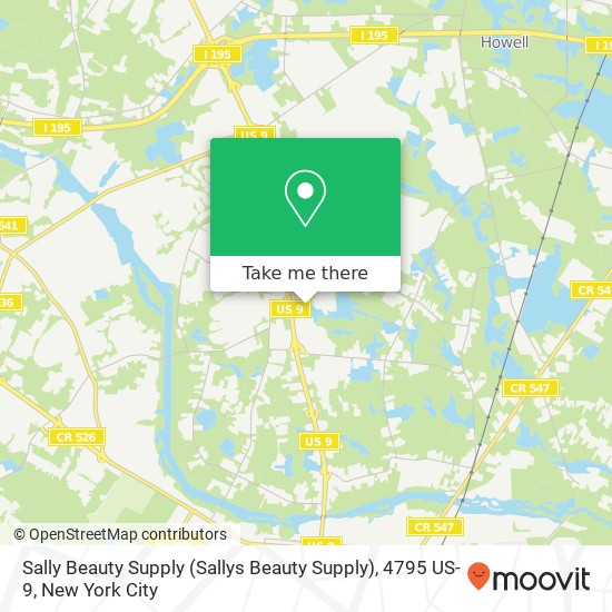 Mapa de Sally Beauty Supply (Sallys Beauty Supply), 4795 US-9