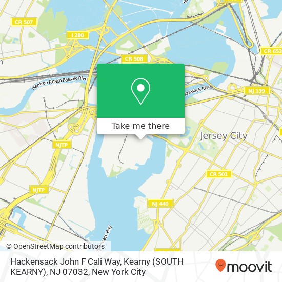 Mapa de Hackensack John F Cali Way, Kearny (SOUTH KEARNY), NJ 07032