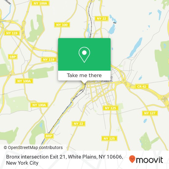 Mapa de Bronx intersection Exit 21, White Plains, NY 10606