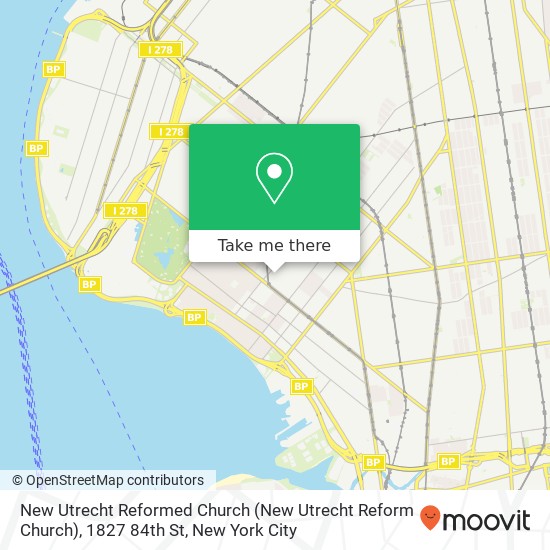 Mapa de New Utrecht Reformed Church (New Utrecht Reform Church), 1827 84th St