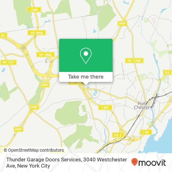 Mapa de Thunder Garage Doors Services, 3040 Westchester Ave