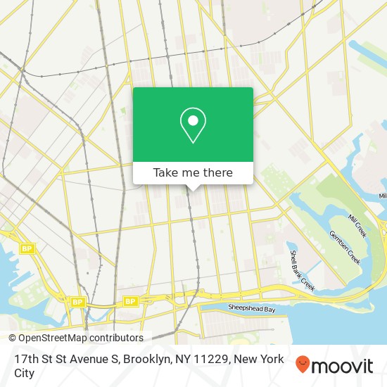 17th St St Avenue S, Brooklyn, NY 11229 map