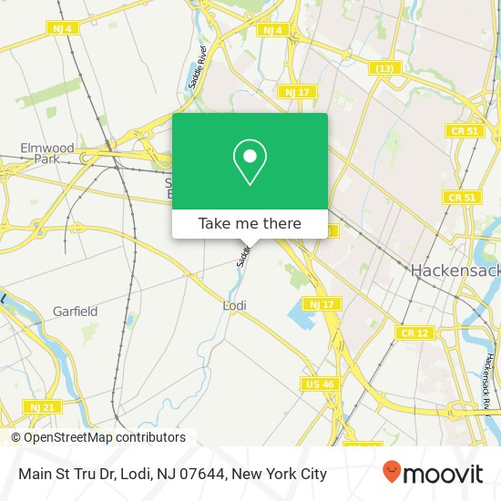 Mapa de Main St Tru Dr, Lodi, NJ 07644