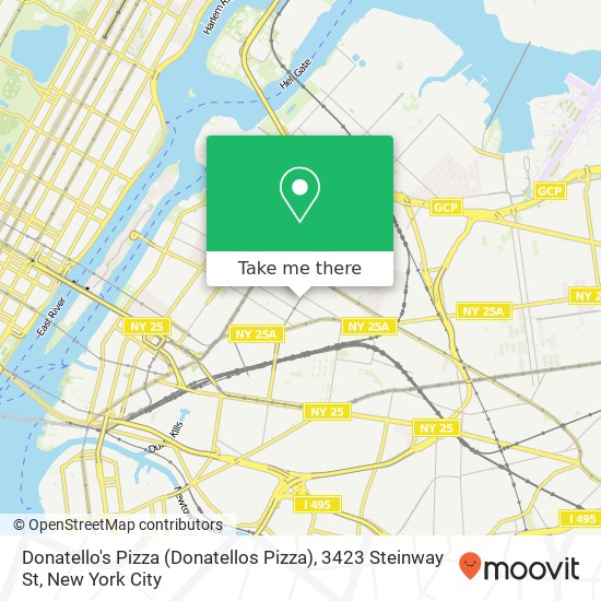 Mapa de Donatello's Pizza (Donatellos Pizza), 3423 Steinway St