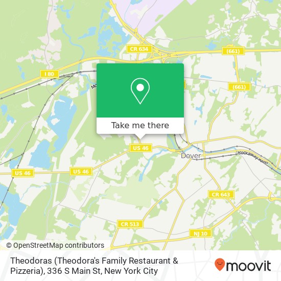 Mapa de Theodoras (Theodora's Family Restaurant & Pizzeria), 336 S Main St