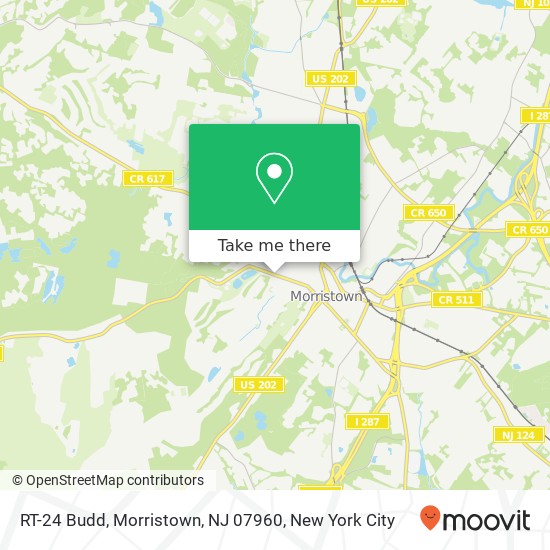 Mapa de RT-24 Budd, Morristown, NJ 07960