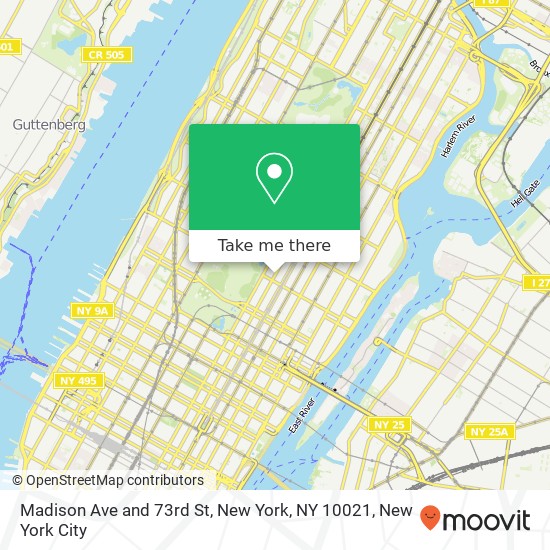 Madison Ave and 73rd St, New York, NY 10021 map