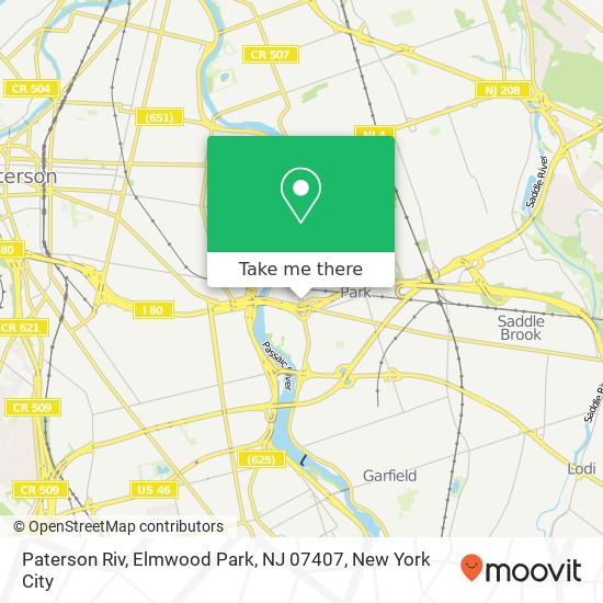 Mapa de Paterson Riv, Elmwood Park, NJ 07407