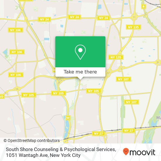 South Shore Counseling & Psychological Services, 1051 Wantagh Ave map