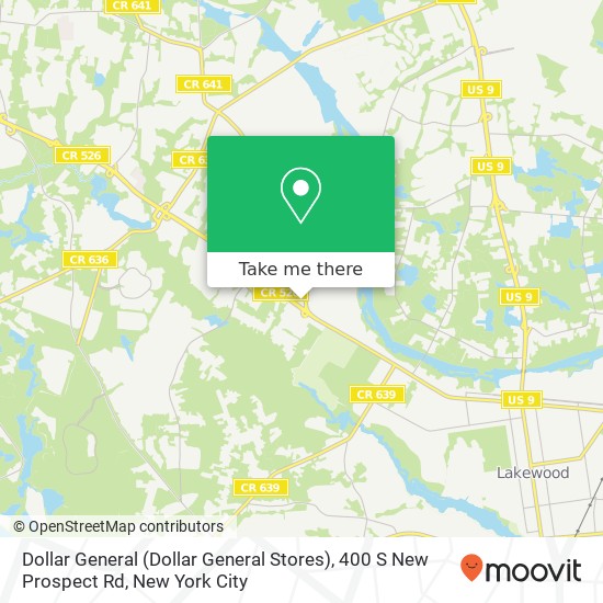 Dollar General (Dollar General Stores), 400 S New Prospect Rd map