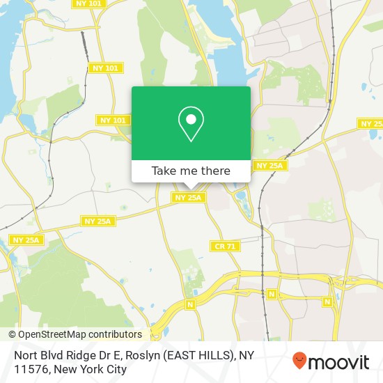 Nort Blvd Ridge Dr E, Roslyn (EAST HILLS), NY 11576 map