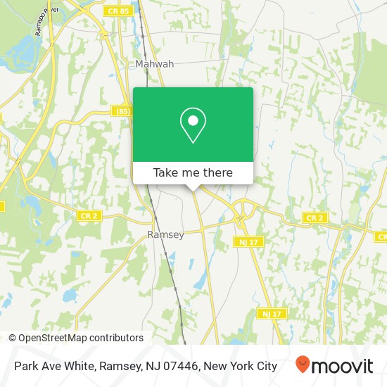 Mapa de Park Ave White, Ramsey, NJ 07446