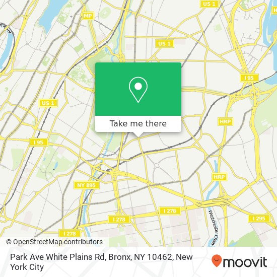 Mapa de Park Ave White Plains Rd, Bronx, NY 10462